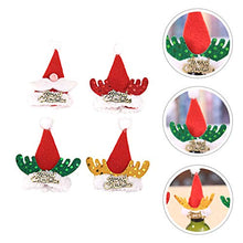 Amosfun 4 Pezzi Bottiglia di Natale Topper Vino di Natale Bottiglia di Birra Cappello Babbo Natale Renna Tappo di Bottiglia di Vino Decorativo Bottiglia di Champagne Decorazione Tavola di