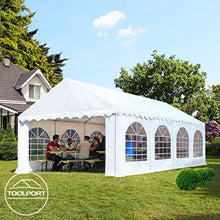TOOLPORT 3x6 mTendone per Feste Premium PVC Bianco 100% Impermeabile Gazebo da Giardino Tendone da Esterno Tenda Party