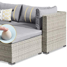 Aimir Set di Mobili da Giardino per Esterni, Set di 5 Pezzi da Giardino Combinazione Divano da Giardino Conversazione Sedia in Rattan Tavolino Set per Il Tempo Libero Mobili Creativi