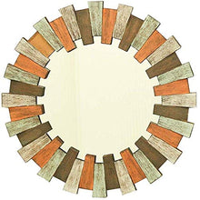 LULUTING specchio trucco Trucco Specchi Retro rotonda della stanza da bagno Specchio specchio appeso |Circle Parete Vanity trucco e specchio da rasatura |Specchio decorativo Holder |A base di legno sp