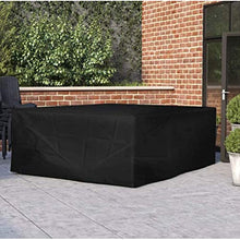 Copertura Tavolo Giardino Esterno, Copertura Mobili Giardino Telo Protettivo Rettangolare 210D Oxford Antivento/UV/Impermeabile per Tavolo Sedie da Esterni,255 * 255 * 80cm