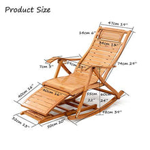 Iyom Sedia Zero Gravity, Chaise Longue, Sedia a Dondolo Pieghevole in Legno Balcone Sedia con Schienale Regolabile in bambù con poggiatesta e Massaggio ai Piedi Lettini Prendisole per Esterni Sedia