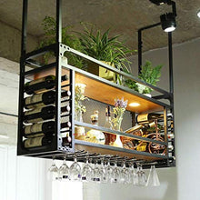 Portabottiglie Da Soffitto Con Porta Bicchiere Da Vino Portabottiglie Da Parete Scaffale A Soffitto Appeso Cucina Bar Legno Appeso In Metallo Porta Calice Portabottiglie