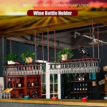 zxcvb Cremagliera del Vino A Soffitto Creativo, Supporto per Calici Appesi A Soffitto, Display per Decorazioni Industriali, per Cucina da Bar (Bronzo)