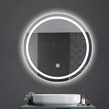 L&ED Specchio retroilluminato 600 / 700mm, Specchio da Bagno Illuminato a LED, Specchio per Trucco da Parete, Tondo, toeletta, Interruttore Touch