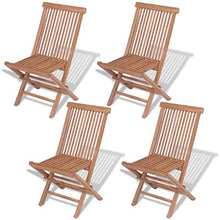 vidaXL 4X Legno di Teak Sedie da Giardino Pieghevoli Seggiole Sgabelli Esterno