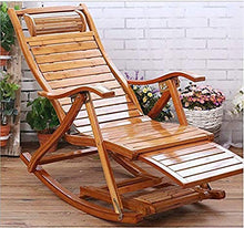 CJY-Cushion Sedia da Esterno Pieghevole reclinabile Sedia a Dondolo Regolabile in bambù, con Ruota per Massaggio ai Piedi e Cuscini, per Giardini, Piscine, Balcone, Sdraio, carico 180 kg