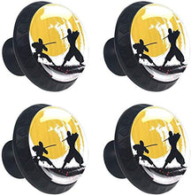 Ninja di sagoma stile acquerello in The Moonlight Medieval Pomelli per Porta Set di 4 Pomelli per Mobili Manopole per Cassetti Cucina Armadio Vetro