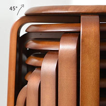 Sgabello in legno massello x2, sgabello rotondo multifunzionale, sgabello spogliatoio, forte capacità portante, adatto per cucina, soggiorno, sala da pranzo, con tappetino antiscivolo/Marrone