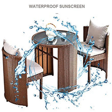 Aimir Set di Mobili da Giardino per Esterni, Set di 3 Pezzi di Tavolo Rotondo in Rattan E Sedia Set di Mobili per Esterni con Sedia Creativa di Moda,Nero