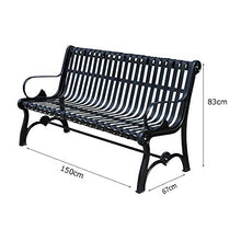 Panca da giardino, sedia in metallo per esterni, sedile per mobili da giardino da esterno 2-3 posti, sedile per terrazza parco, panca da giardino con gambe in alluminio pressofuso e superficie del s