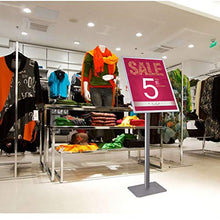 T-shape A2 Poster Stand Display Pubblicità Sign Stand Avviso Supporto for insegna - Heavy Square Base in acciaio, Alluminio Snap Open Frame for A2 Grafica, sia verticale che orizzontale Visualizza seg