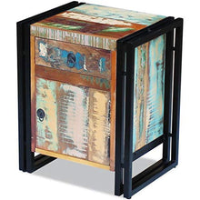 Festnight Comodino Camera da Letto stile Vintage in Legno Massello Anticato con Cassetto