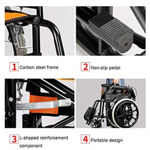 Carrozzina Leggera Carrozzina Semovente Manuale per Adulti con Cuscino E Borsa da Viaggio, Portatile E Pieghevole, Sedile A 40 Cm
