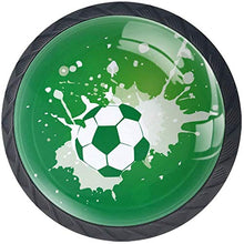 Calcio Doodle Calcio Verde Pomelli per Porta Set di 4 Pomelli per Mobili Manopole per Cassetti Cucina Armadio Vetro
