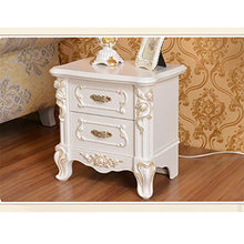 Comodino Europeo, Camera da Letto Semplice 2 stoccaggio Bianco Avorio Americano Scala nordica in Legno massello stoccaggio Piccolo Armadio carico: 400 kg-40x48 cm FANJIANI