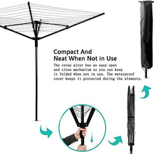 Rotary Airer Lavaggio Linee Di Copertura, Coperture Ombrellone Con Asta Di Contrazione, Impermeabile, Antivento, Anti-UV, Resistente Rip Prova Tessuto Oxford Grande Copertura Ombrello Da Giardino