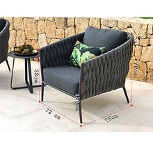 Aimir Set di Mobili da Giardino per Esterni, 6 Pezzi per Il Tempo Libero Sedia Intrecciata con Corda per Balcone Divano da Conversazione Tavolino da caffè Combinazione Patio Giardino Resto Mobili