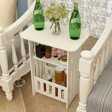 Comodini Bianco Tavolo D'angolo Cassetto Portaoggetti in Legno, Completo, Camera da Letto, 46 x 29,8 x 60 cm