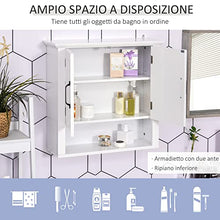 homcom Armadietto 2 Ripiani Montabile a Parete da Parete Cucina Bagno Legno 60x19,8x58cm Bianco