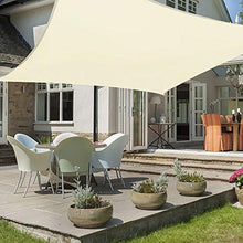 Bluecool Vela Ombreggiante 4X4m Tenda da Sole per Esterno Anti-UV Impermeabile Resistente a Strappi Protezione Solare Facile da Installare per Patio Piscine Giardino, Beige-Bianco