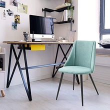 Set di 2 sedie per sala da pranzo, sedie da scrivania, sedie in metallo, seduta in tessuto, colore: verde