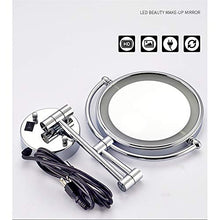 specchio trucco,specchio trucco,8 pollici 5 volte ingrandimento Specchio per il trucco a led, specchio per il trucco pieghevole in metallo di bellezza con sensore dorato