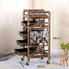 Carrelli portaoggetti Beauty Salon Tool Carrello Barber Shop Dyeing Trolley Hair Salon Retro Mensola multifunzione I will take action now