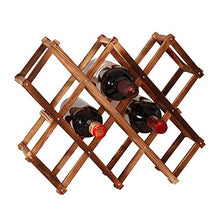 Portabottiglie in legno pieghevole a 10 scomparti Portabottiglie per bottiglie di vino Portabottiglie per vino Tavolo Portabottiglie da terra Scaffale per vino Scaffale per vino legno Controsoffitto