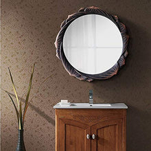 Dongyd Specchio da Parete Rotondo Specchio a Forma di Loto Specchio da Bagno per Il Bagno specchiera Trucco Arte Creativa Decorazione