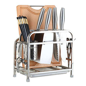 &ripiano di stoccaggio Mensole da cucina, taglierini multifunzione in acciaio inossidabile, tagliere for ripiani, scaffali for ripiani - doppio strato Scaffale di finitura