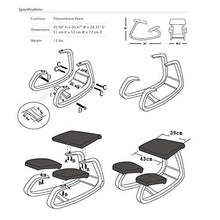 LIUXU Studio Sedia - Sedia Inginocchiata Ergonomica, Seduta Sedia per La Correzione della Postura, può Prevenire La Colonna Vertebrale E Il Gobbo, Adatto per Studio, Ufficio E Casa