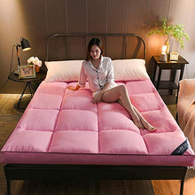 Futon - Materassino pieghevole in tinta unita Tatami, per letto singolo, matrimoniale, tiene al caldo in inverno, morbido tappetino per dormitorio, per studenti, singolo, matrimoniale, rosa, regina