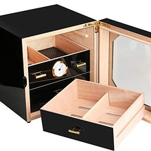 WangQ Scatola di sigari - Cigar Humidor Piano Paint Trasparente Tettuccio apribile Grande capacità Tre Strati di profumato Legno di Cedro Idratante Cabinet Humidor Cigar Cabinet Cigar Case humidor