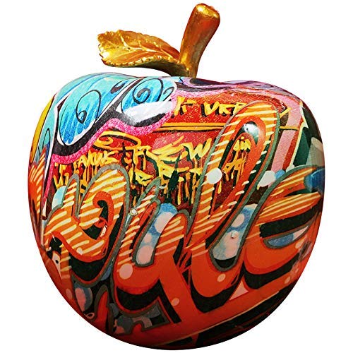 CHOUDOUFU Statua Gingillo Regalo Graffiti Dipinti Creativo Mela Colorata Resina Ornamenti Artigianali Ingresso Domestico Armadietto del Vino Armadietto TV Decorazioni per Ufficio