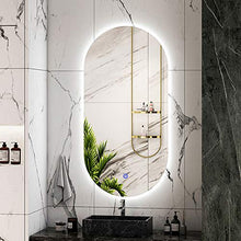 Sprayer Specchio cosmetico a Parete, Specchio da Bagno Illuminato a LED Intelligente da Parete, dimmerabile, Specchio cosmetico Ovale-Specchio cosmetico-ingranditore, Interruttore Touch