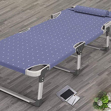 FGDSA Sedia da Letto Pieghevole Lettini da Sole Letto Singolo Letto da Campeggio Ufficio Siesta Letto Reclinabili Letto da Ospedale Letto Semplice con Rinforzo Cuscino Regolabile Blu