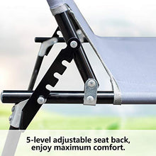 VINGO 2 Pezzi Sdraio Pieghevole Alta, Lettino Prendisole con Parasole Regolabile,Traspirante, Reclinabile, Max Portata 150 kg, Grigio