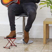 Tiger Gst35 Poggiapiedi per Chitarra, Poggiapiedi Pieghevole Regolabile in Altezza per Chitarra Classica, Acustica Elettrica, Rosso