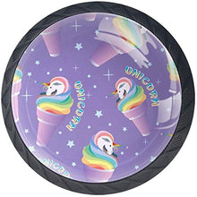 Rainbow Unicorn Ice Cream Purple Pomelli per Porta Set di 4 Pomelli per Mobili Manopole per Cassetti Cucina Armadio Vetro