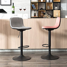 Duhome 2X Sgabelli da Bar in Velluto Regolabile in Altezza Girevole Design Unico Selezione Colore 828, Colore:Rosa, Materiale:Velluto
