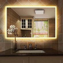 WQERLC Specchio a Muro, Specchio da Bagno a Led, Bagno Specchio Vanità con Lampada, Adatto per Bagno, Hotel, Servizi Igienici,60X100Cm.