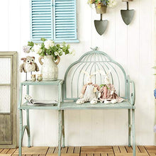 outdoor product Seduta da Giardino retrò in Ferro battuto, Posti a Sedere in Salotto con Balcone all'aperto, Panca Decorativa in Metallo con Schienale/bracciolo/ripiano, Adatta per Prato, Veranda