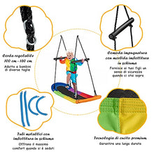 COSTWAY Altalena da Giardino Per Bambini, Altalena Ovale da Albero, con Maniglie, per Esterno, Portata Max. 150 kg (Multicolore)