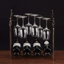 Cremagliera Del Vino Del Metallo Porta Bottiglie E Vetro Scaffale Per Vino- Decorazioni Per La Casa Portabottiglie, Può Contenere 4 Bottiglie E 6 Bicchieri Da Vino