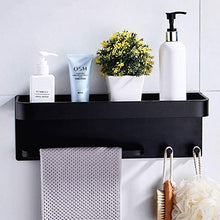 Zixin Bagno Angolo Stand Black Space Spazio in Alluminio Bagno Scaffali con Ganci Montaggio a Parete Bagno Scaffale Bagno Bagno Portaglietta da Bagno Portasciugamani