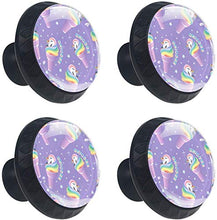 Rainbow Unicorn Ice Cream Purple Pomelli per Porta Set di 4 Pomelli per Mobili Manopole per Cassetti Cucina Armadio Vetro