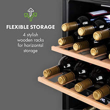 KLARSTEIN Barossa - Cantinetta Vino Doppia Temperatura, Cantina Vino, 2 Zone, Temperatura: 5-18 °C , Porta in Vetro, Display LCD, Illuminazione Interna a LED, Touch, Nero, 34 Bottiglie