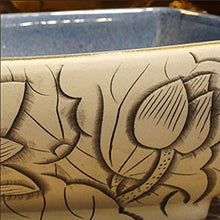 WEHOLY Lavabo in Resina Lavabo da Incasso Ovale in Pietra Naturale Lavabo Rettangolare Retro Creativo Jingdezhen Ceramica Hotel Lavabo antispruzzo