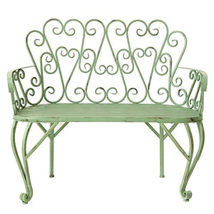 Terrazza Giardino Parco Panchina Panche per Tempo Libero All'aperto, Banchi in Ghisa Resistenti alle Intemperie e Ruggine, 2 Posti Panchina Cortile con Schienale Braccioli, Panche Decorative Vintage